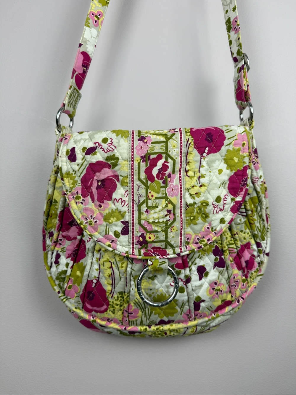 VERA BRADLEY | Make Me Blush floral Saddle Up Crossbody purse bag
